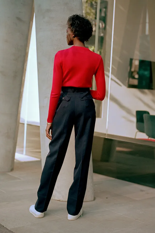 Kate Navy Japanese Twill Wool Pants
