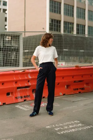 Kate Navy Japanese Twill Wool Pants