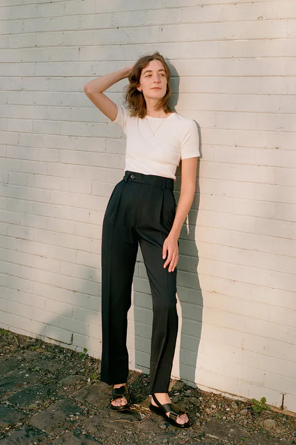 Kate Navy Japanese Twill Wool Pants