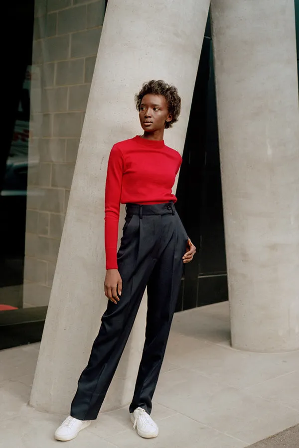 Kate Navy Japanese Twill Wool Pants