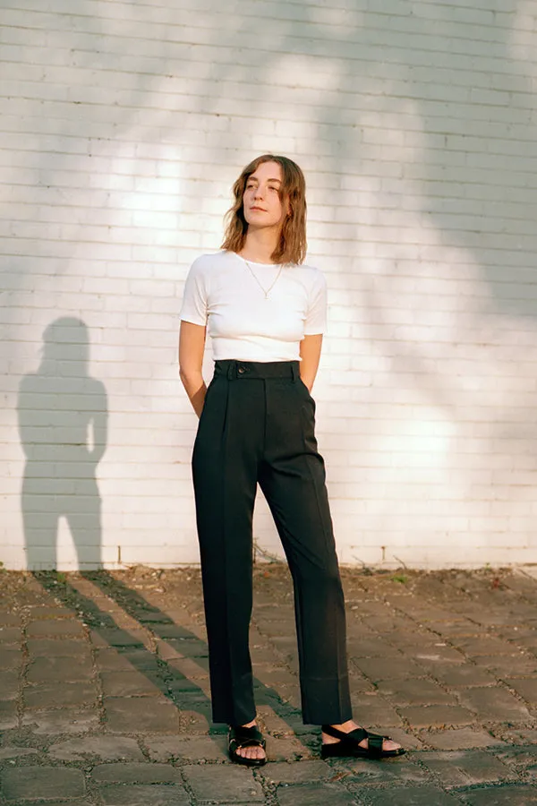 Kate Navy Japanese Twill Wool Pants