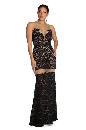 Katherine Formal Stylish Illusion Lace Dress