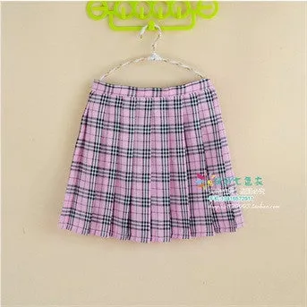 Kawaii Campus style Women's Uniforms Skirt For Women Students High High waist Plaid pleated skirts