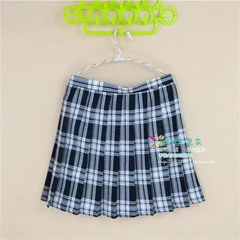 Kawaii Campus style Women's Uniforms Skirt For Women Students High High waist Plaid pleated skirts