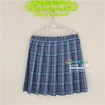 Kawaii Campus style Women's Uniforms Skirt For Women Students High High waist Plaid pleated skirts