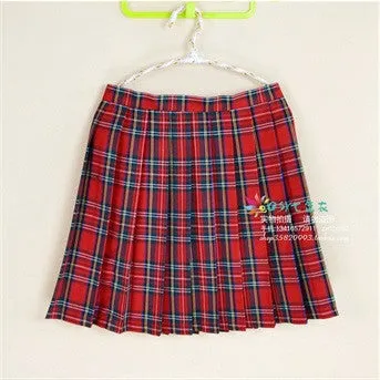 Kawaii Campus style Women's Uniforms Skirt For Women Students High High waist Plaid pleated skirts