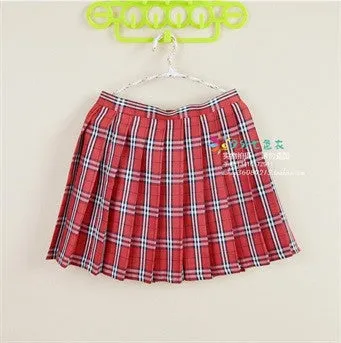 Kawaii Campus style Women's Uniforms Skirt For Women Students High High waist Plaid pleated skirts