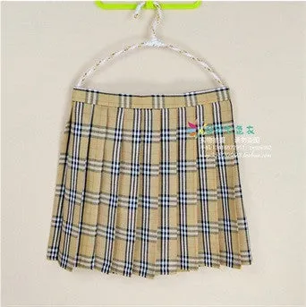 Kawaii Campus style Women's Uniforms Skirt For Women Students High High waist Plaid pleated skirts