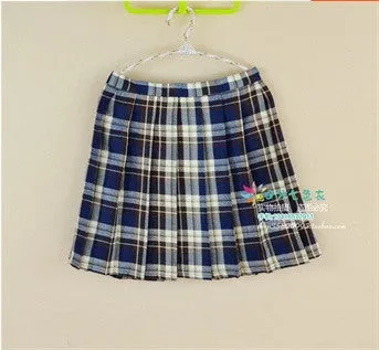 Kawaii Campus style Women's Uniforms Skirt For Women Students High High waist Plaid pleated skirts