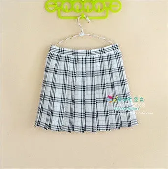 Kawaii Campus style Women's Uniforms Skirt For Women Students High High waist Plaid pleated skirts