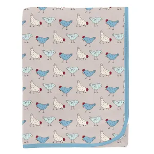 Kickee Pants Swaddling Blanket- Latte Chickens