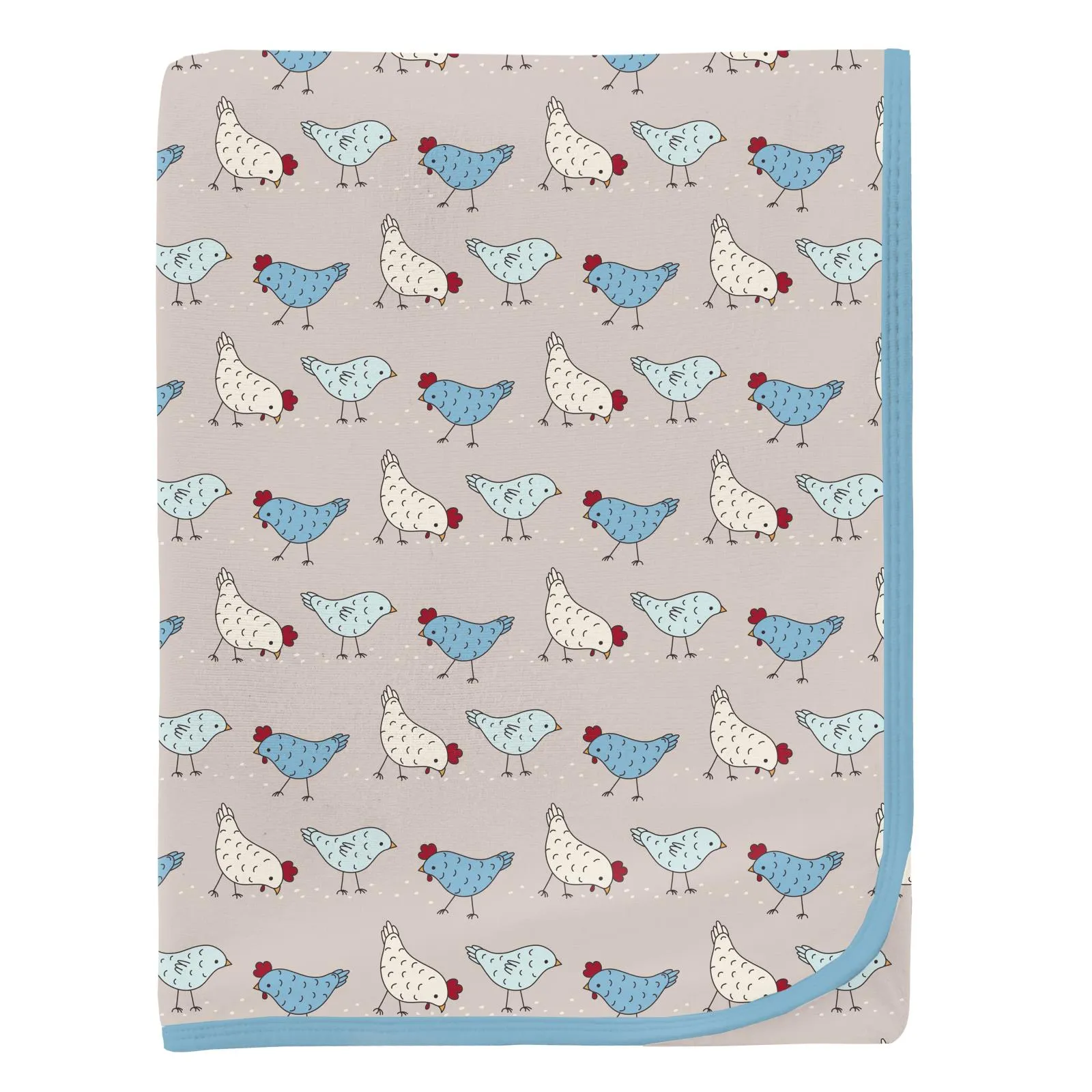 Kickee Pants Swaddling Blanket- Latte Chickens