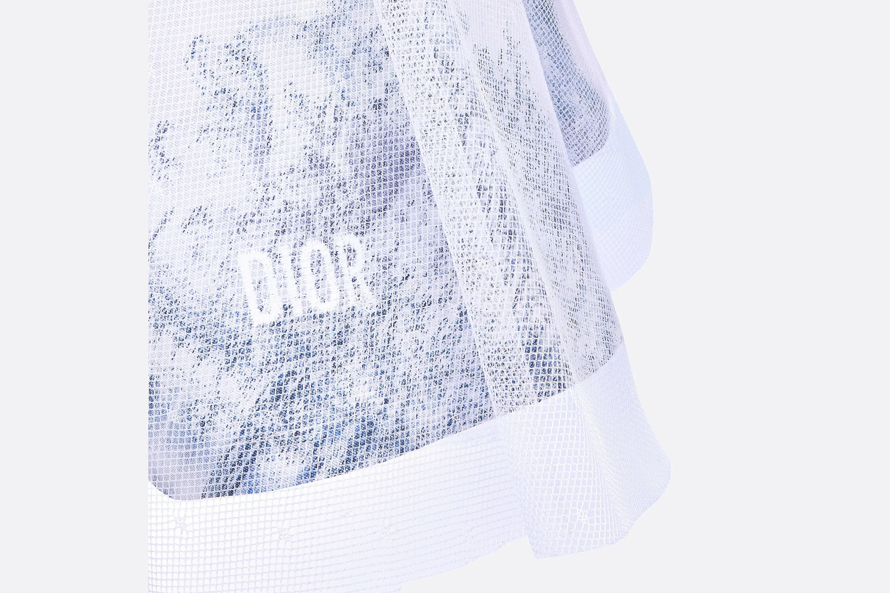Kid's Short Flared Skirt • Ivory Technical Fabric with Blue Toile de Jouy Paris Print and Ivory Tulle