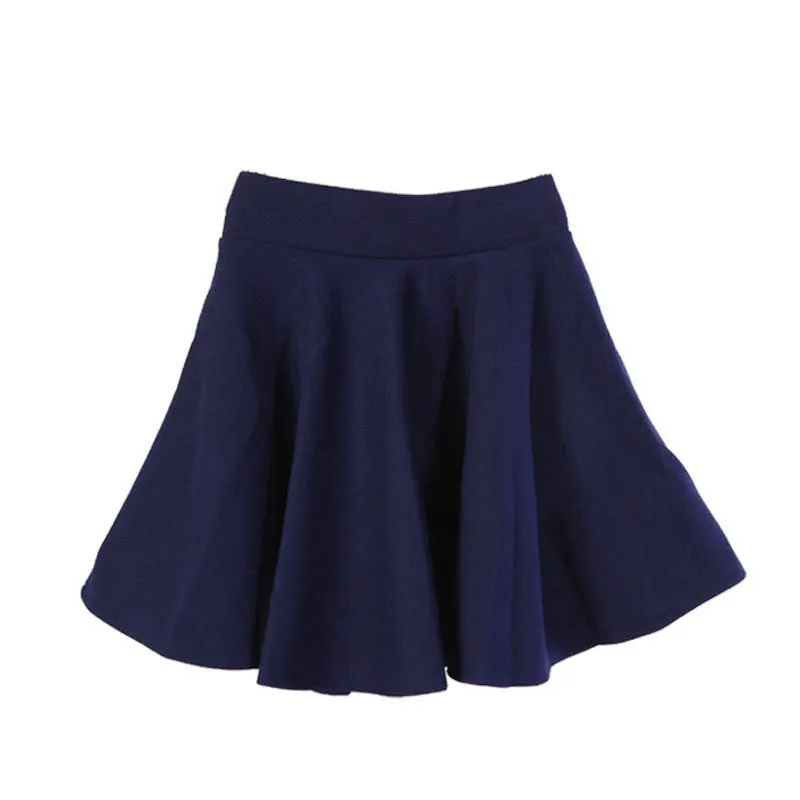 Ladies High Elastic Skirt Waist Cotton Pleated Mini Skirt Short Skirt OL Slim