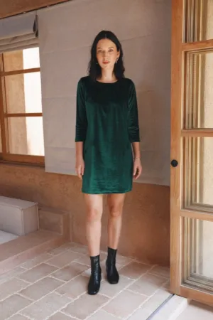 Leona Dress - Wicked Green Velvet