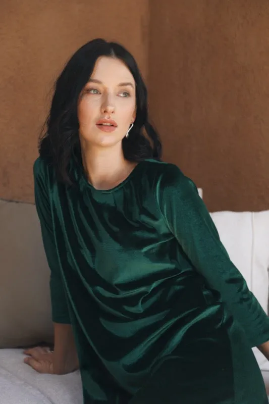 Leona Dress - Wicked Green Velvet
