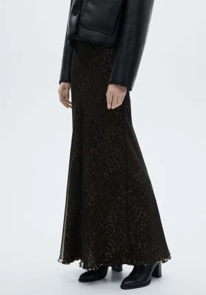 Leopard flared skirt - Black