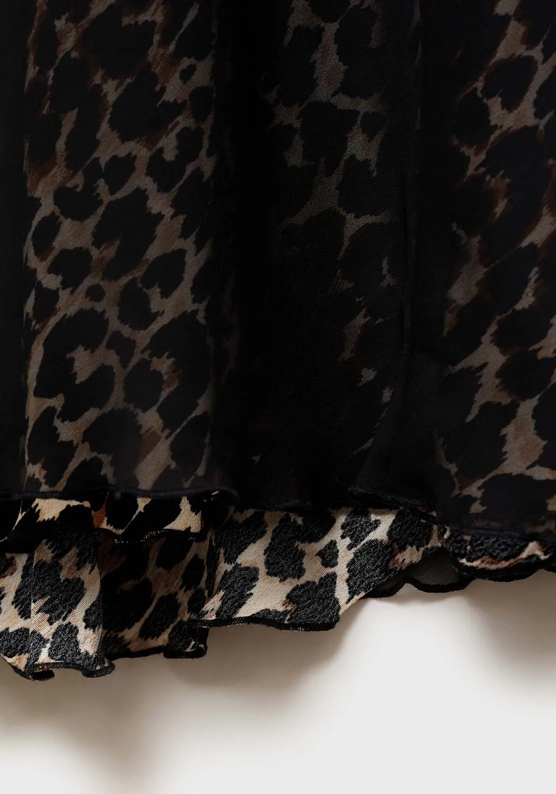 Leopard flared skirt - Black