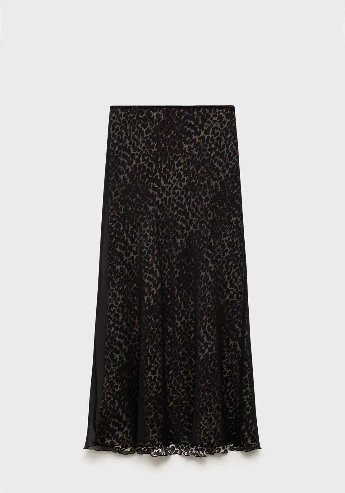 Leopard flared skirt - Black