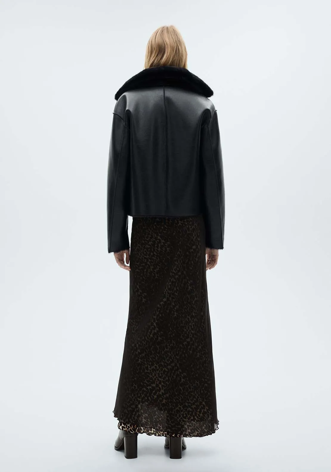 Leopard flared skirt - Black