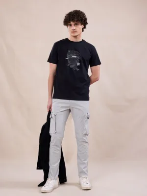 Light Grey Cotton Stretch Cargo pants
