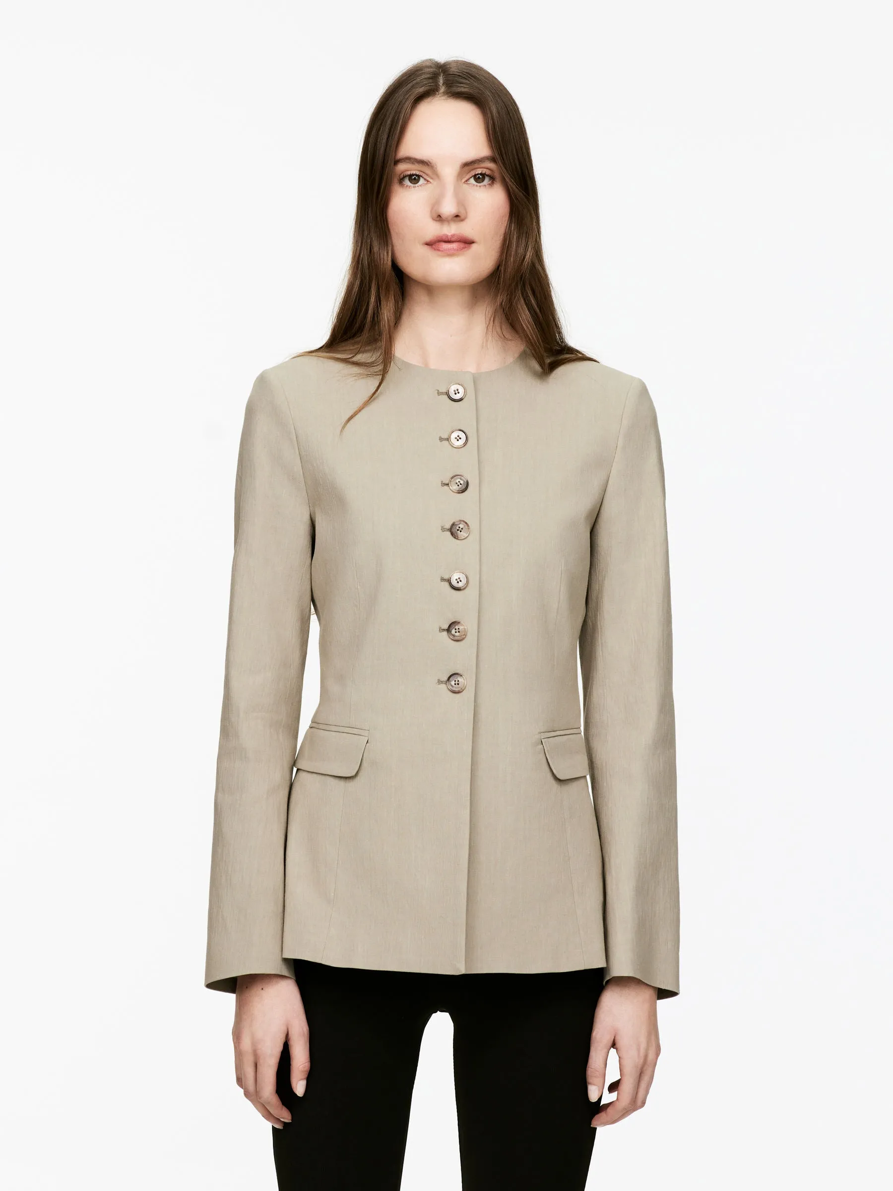 Linen-Blend Blazer