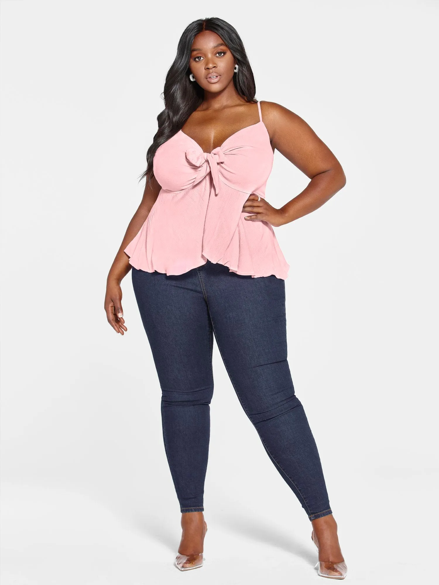 Liz Tie Front Peplum Top