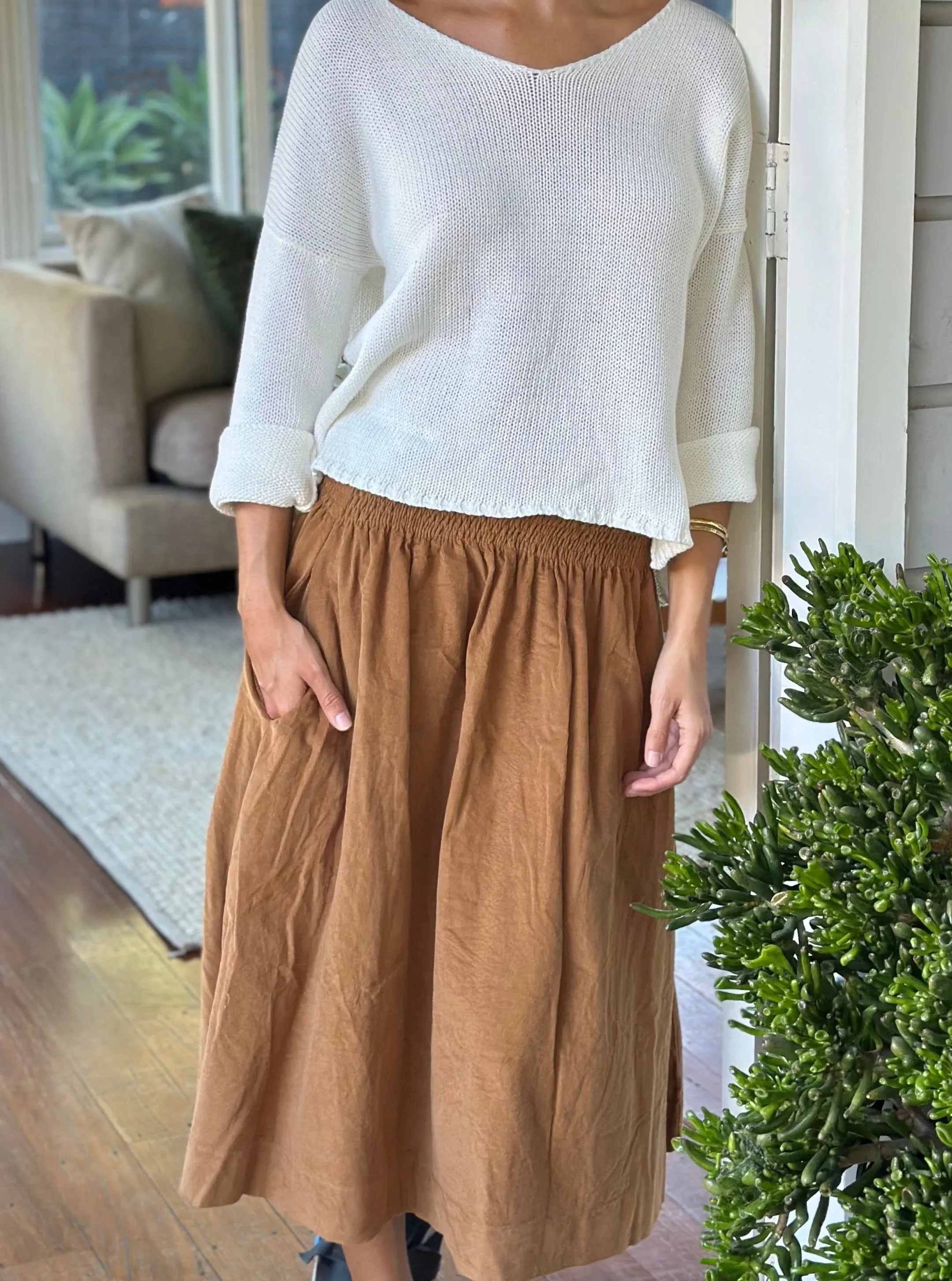 lola skirt - caramel cord