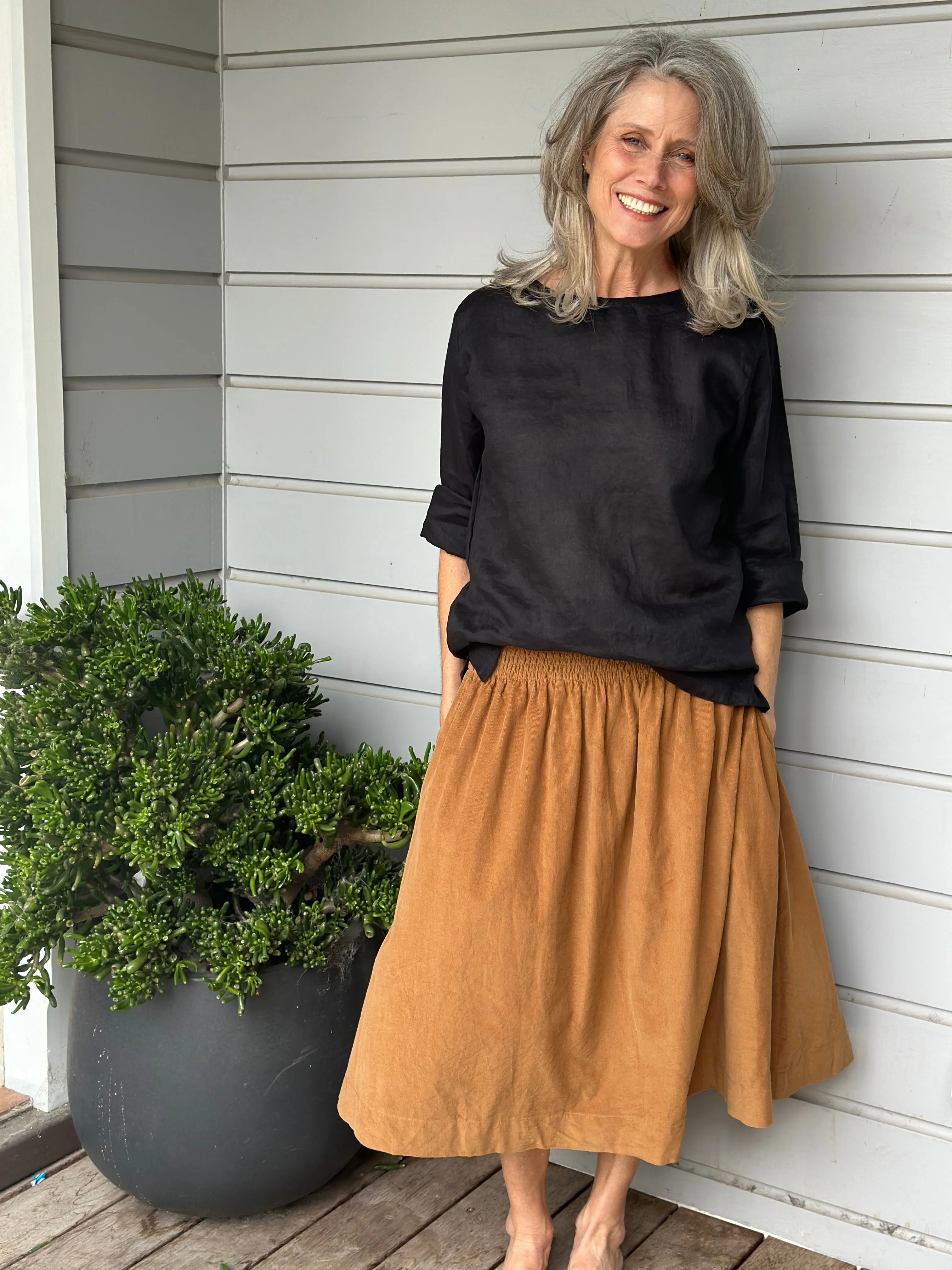 lola skirt - caramel cord