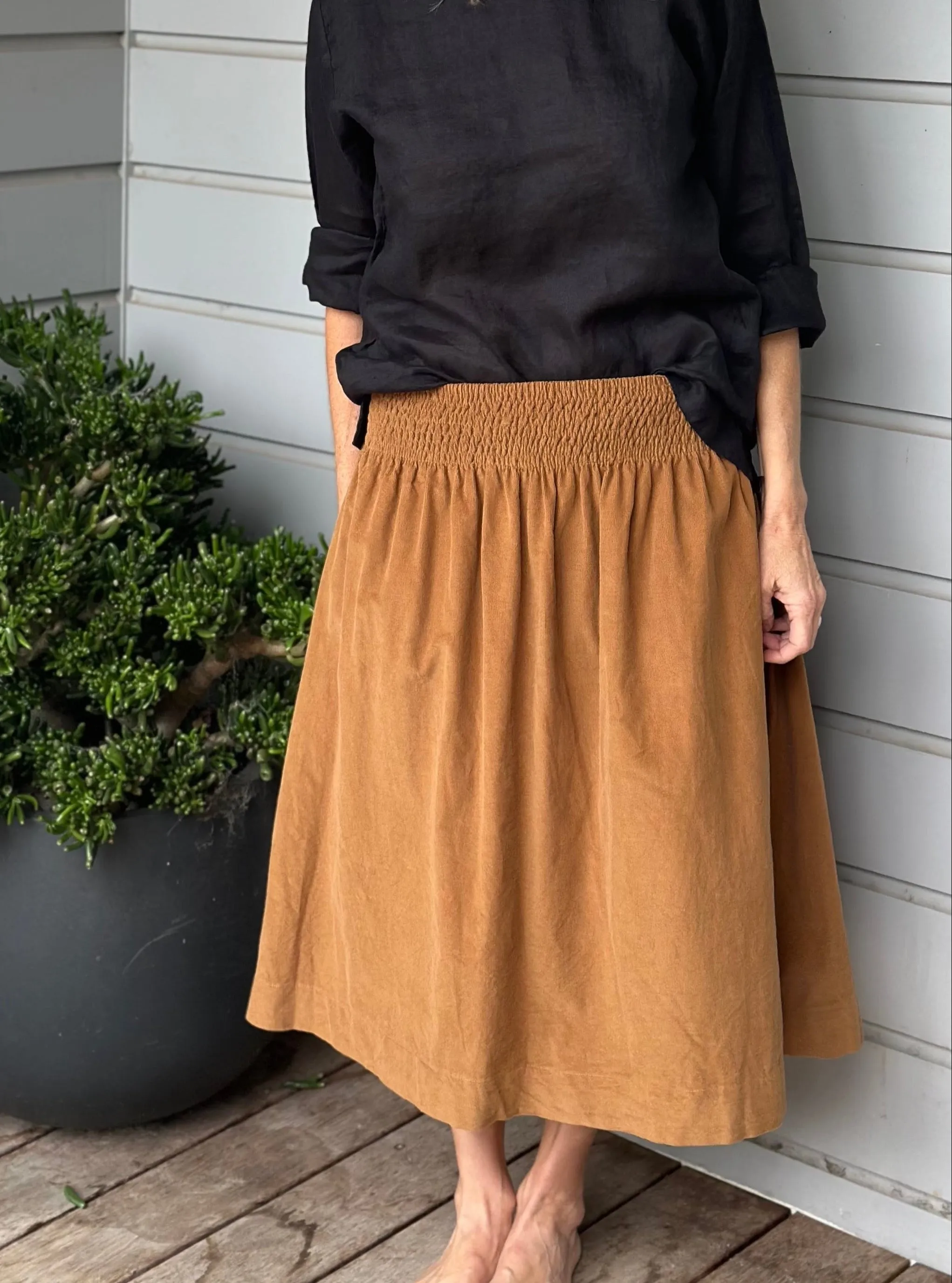 lola skirt - caramel cord