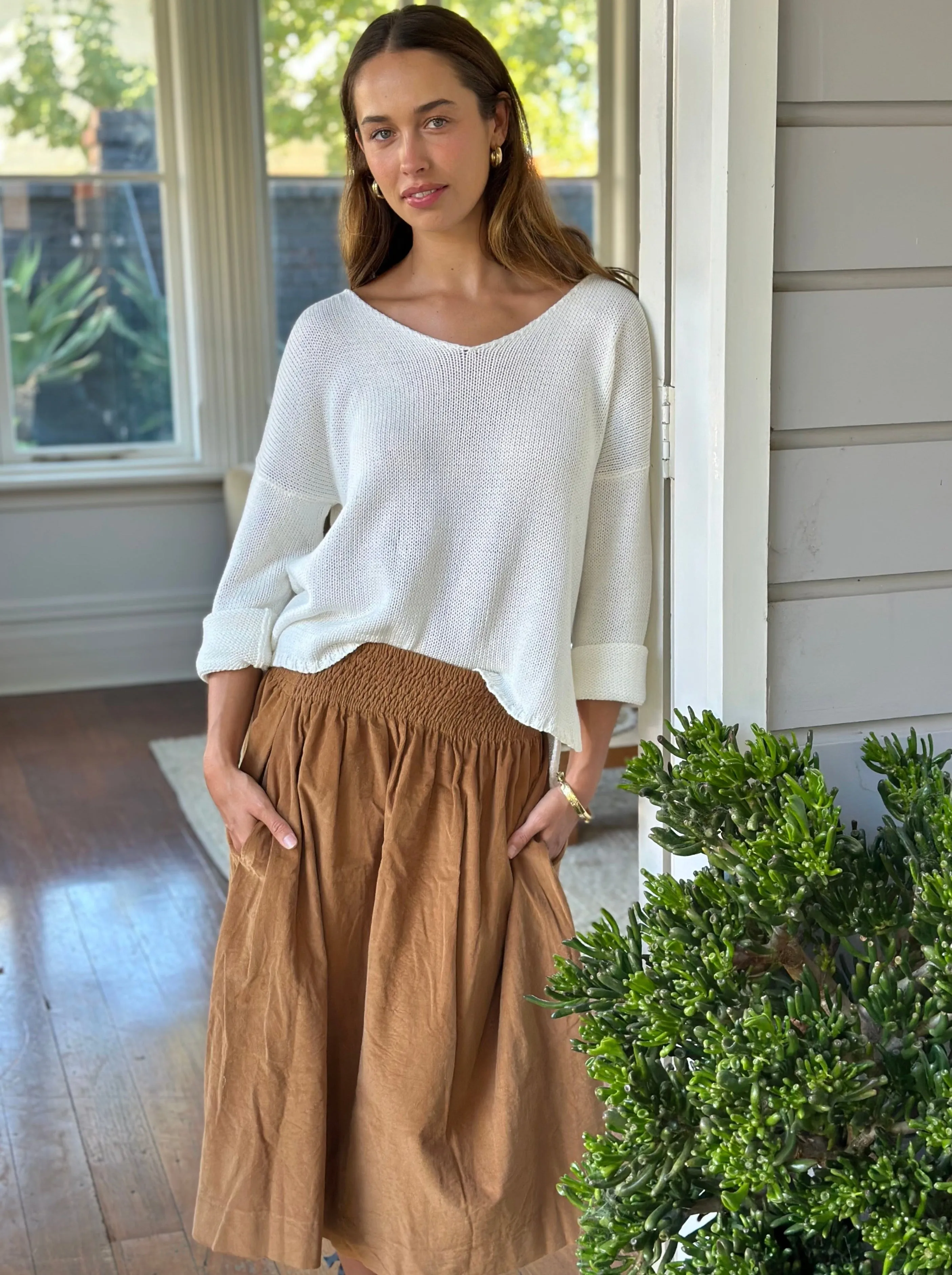 lola skirt - caramel cord