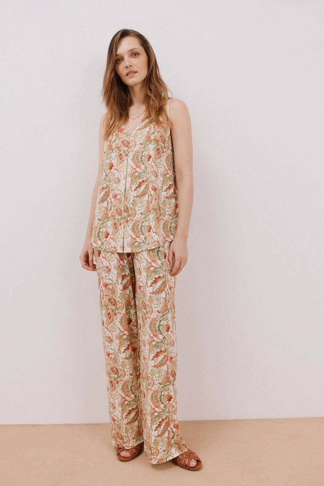 Long Pleated Top - Multicoloured