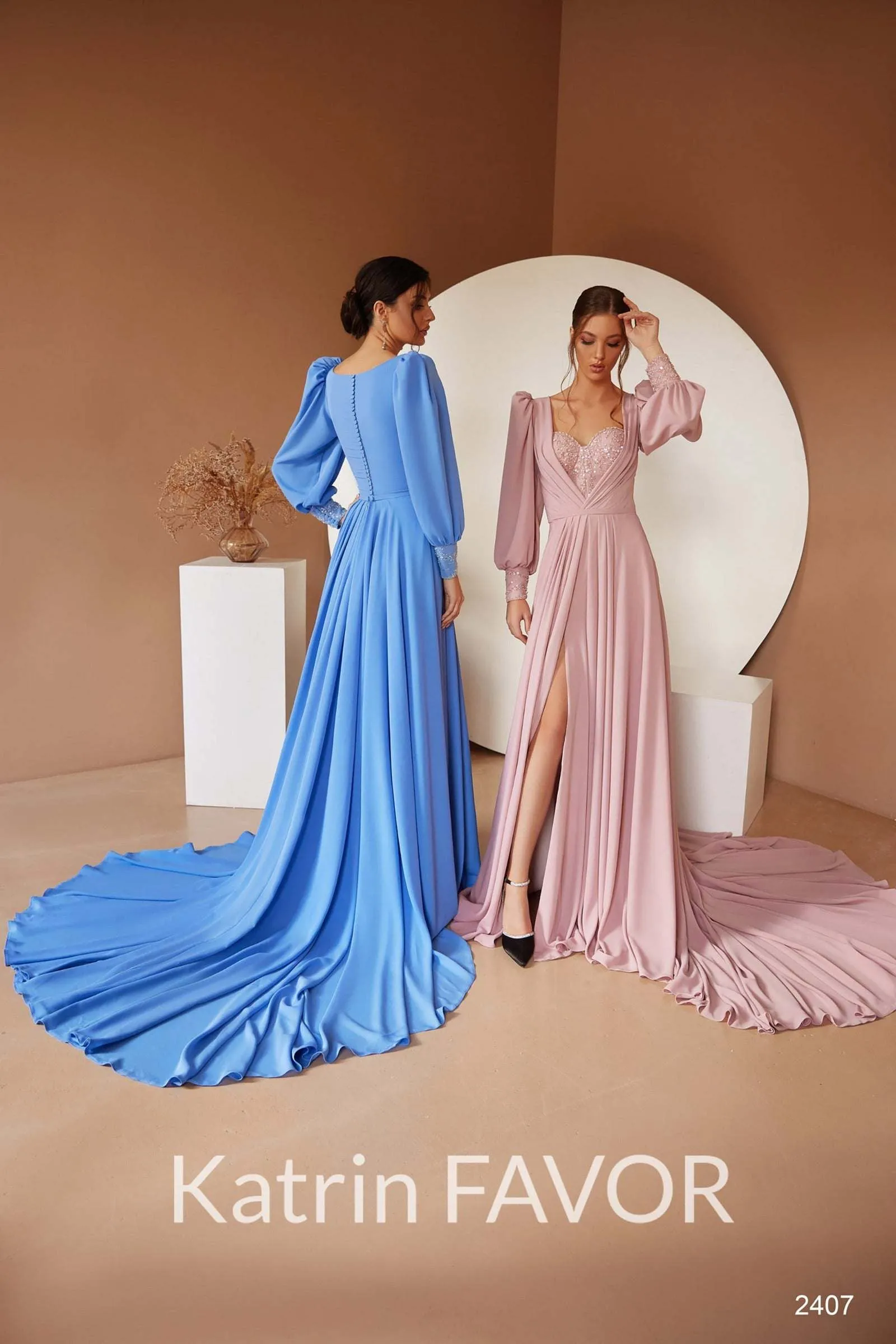 Long sleeve wedding guest dresses Elegant formal gowns