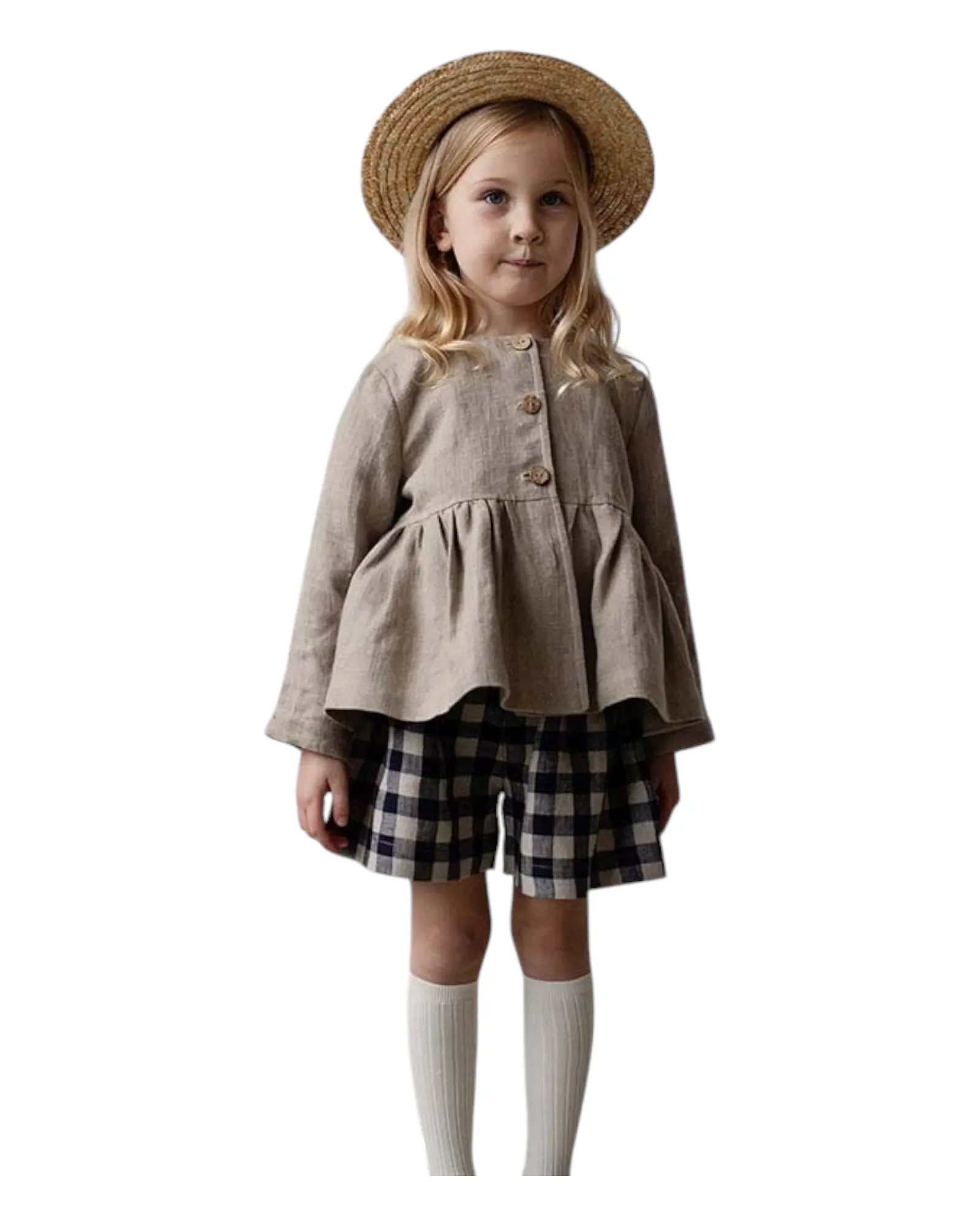 Long-Sleeved Loose-Fitting Button-Up Jacket