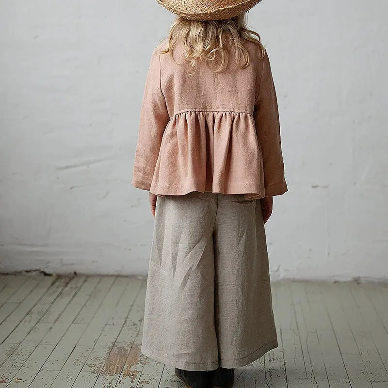 Long-Sleeved Loose-Fitting Button-Up Jacket