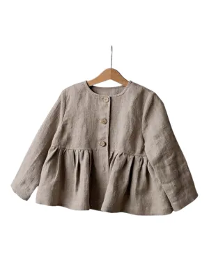 Long-Sleeved Loose-Fitting Button-Up Jacket