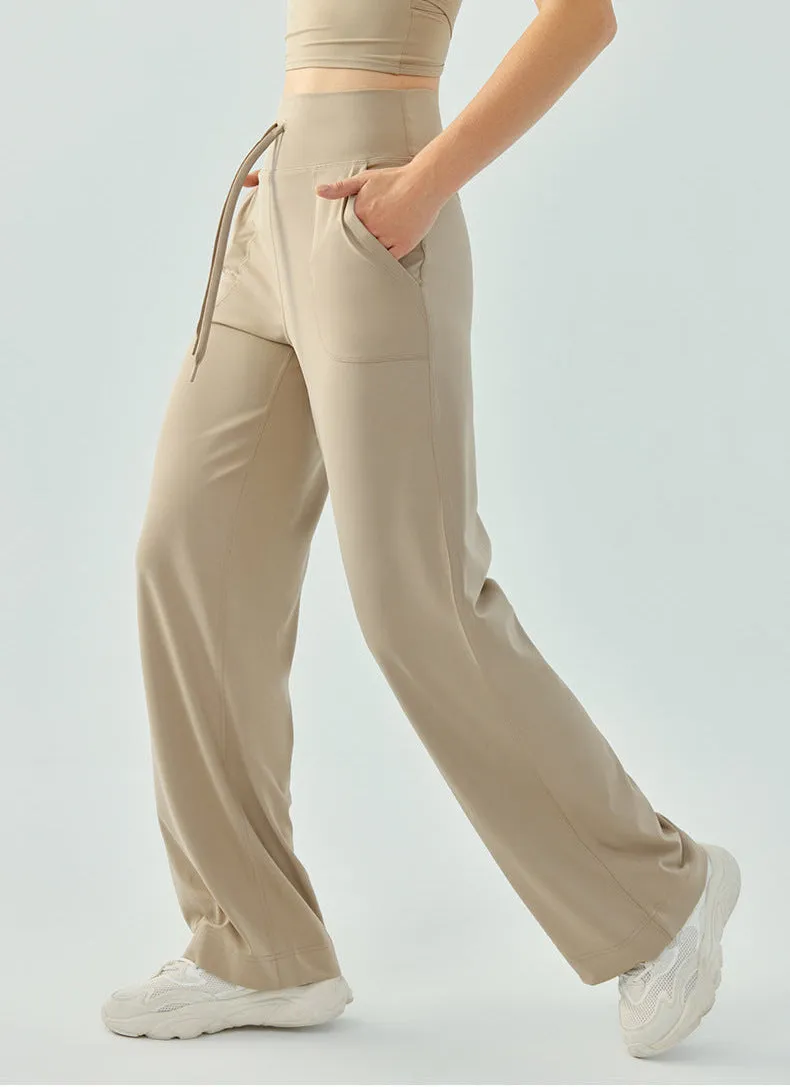 Loose Fit Women Sweatpants – High Waisted Yoga Sport Pants with Adjustable Drawstring
