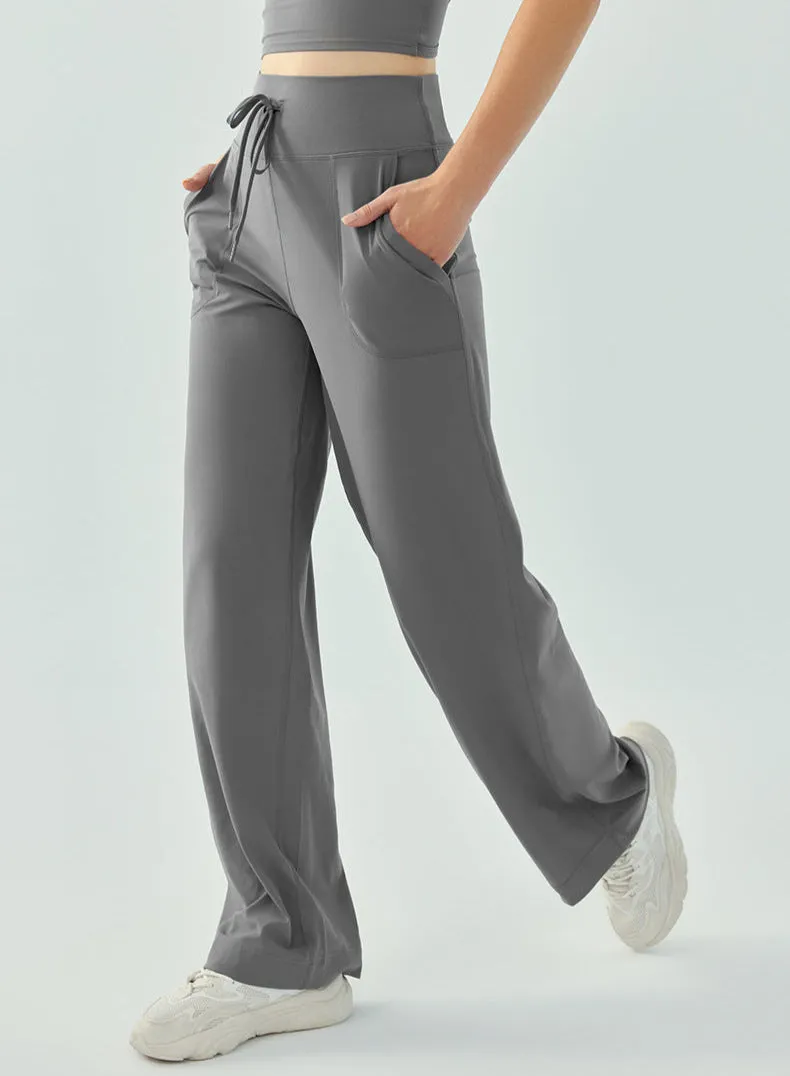 Loose Fit Women Sweatpants – High Waisted Yoga Sport Pants with Adjustable Drawstring