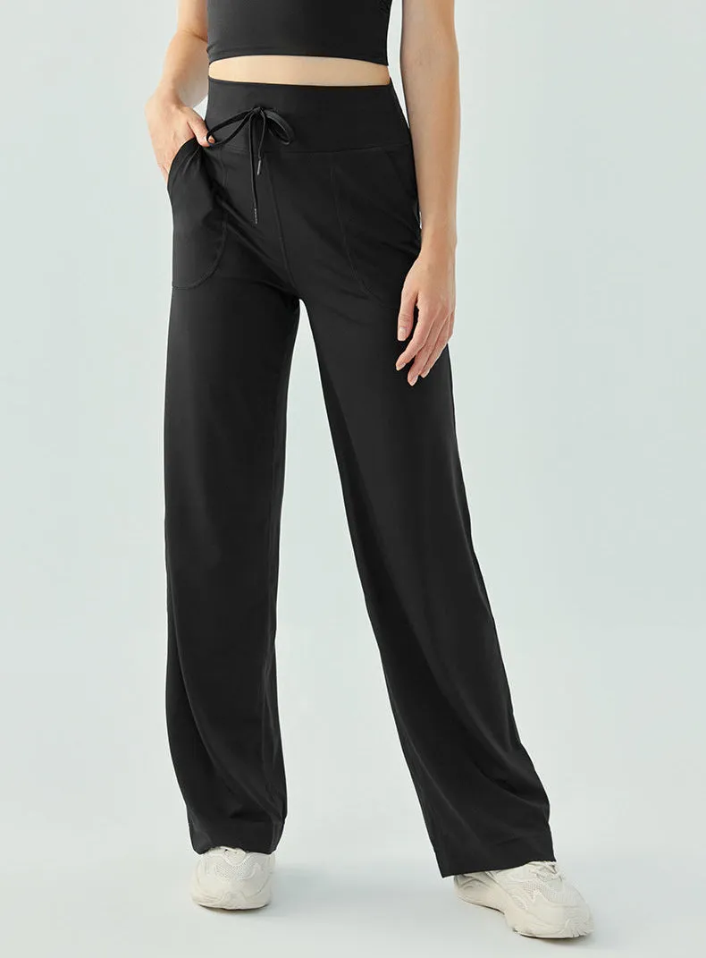 Loose Fit Women Sweatpants – High Waisted Yoga Sport Pants with Adjustable Drawstring