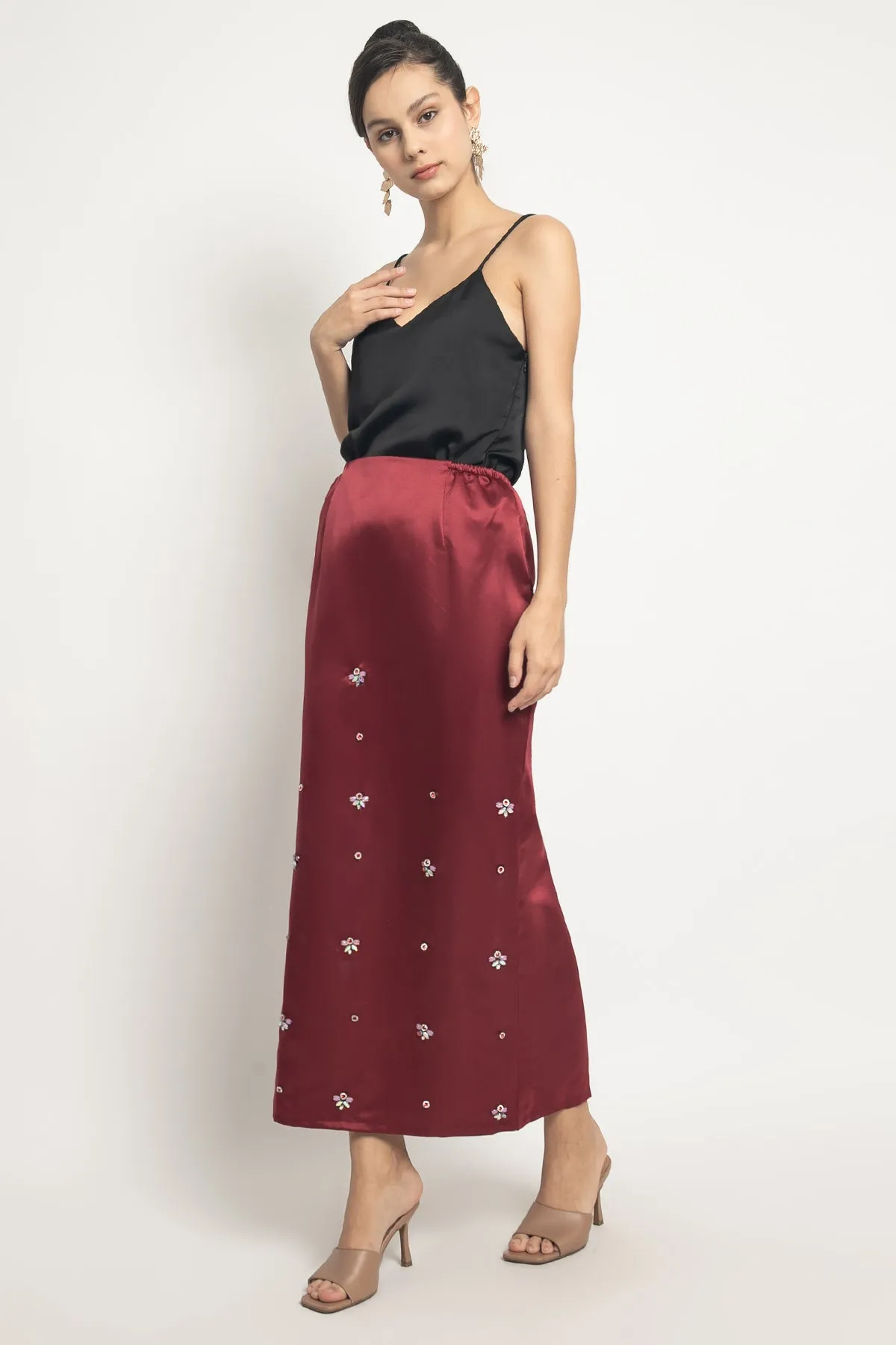 Lumiere Skirt in Maroon