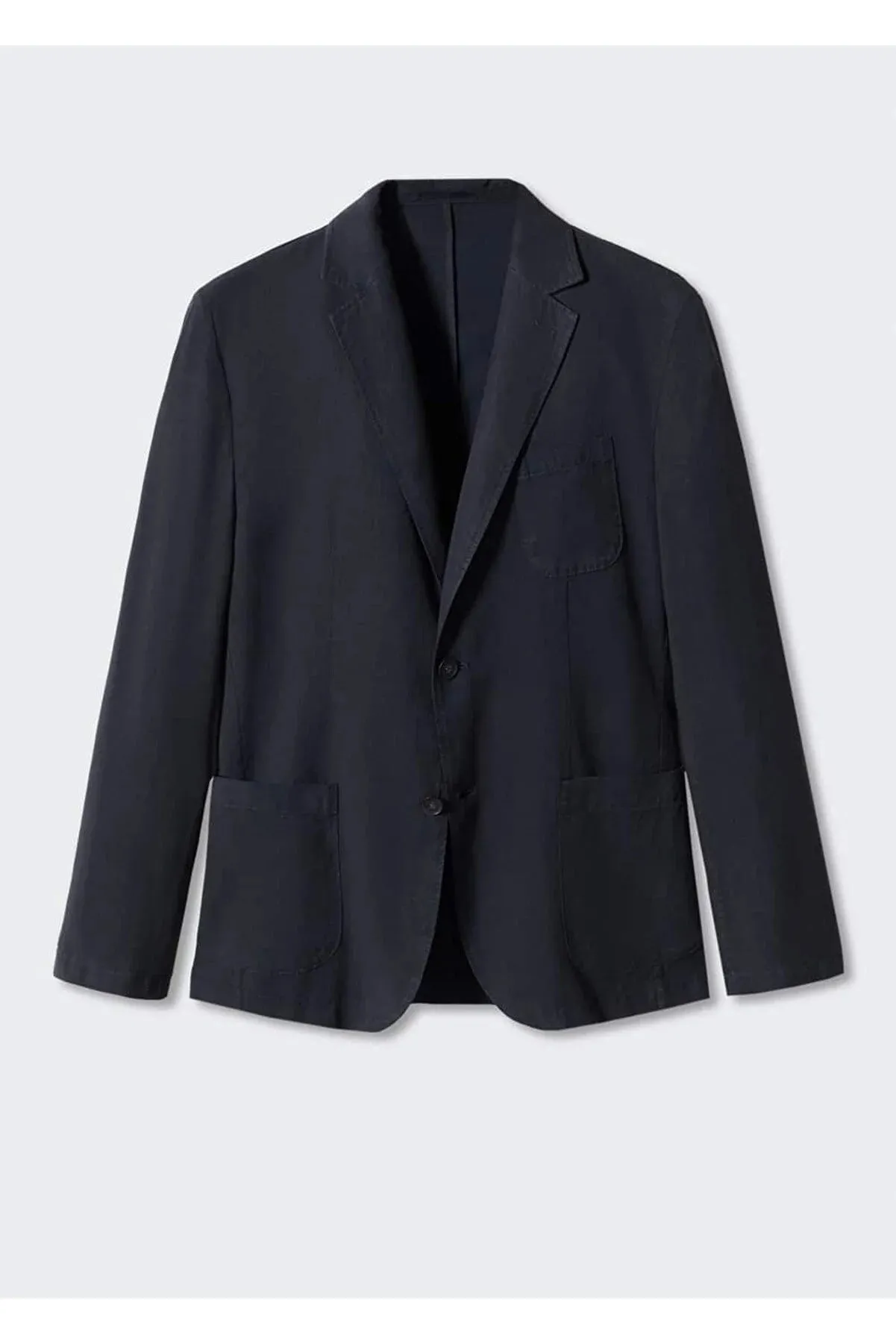Mango Men's Slim Fit Linen-cotton Blend Blazer Jacket