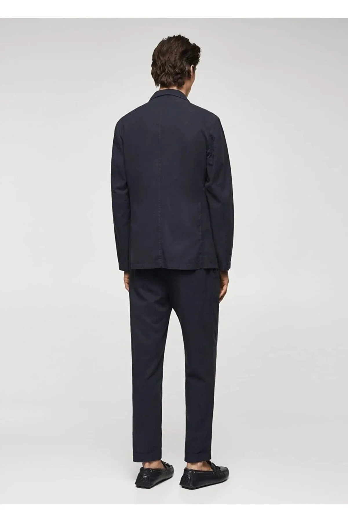 Mango Men's Slim Fit Linen-cotton Blend Blazer Jacket