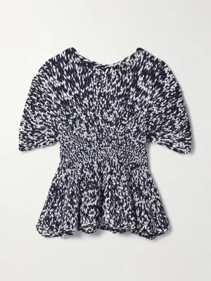 Mathilde cotton-blend peplum top