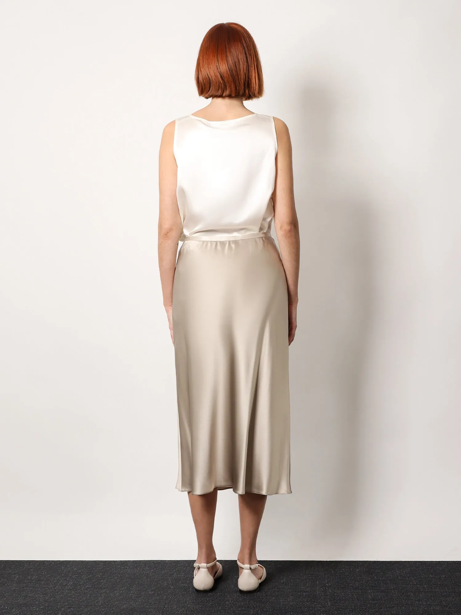 Max Mara Satin Longuette Skirt
