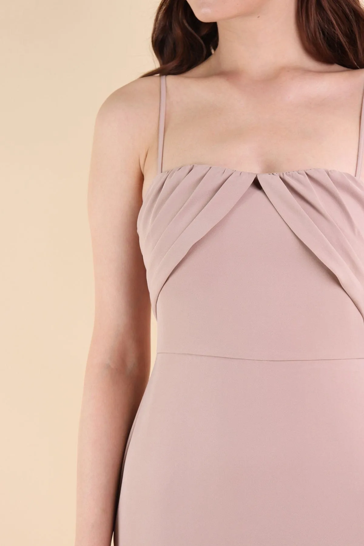 MEGHAN FITTED WORK DRESS IN DUSTY PINK