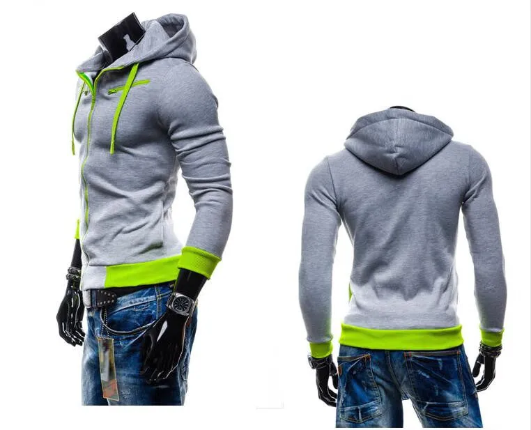 Men's casual hooded Casual Hoodie coat man cardigan slim Sweatshirts Jackets M-4XL