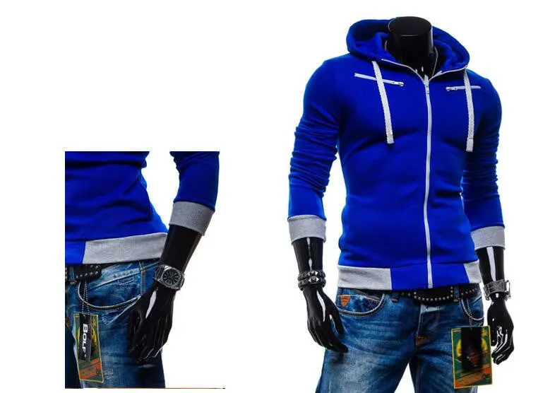 Men's casual hooded Casual Hoodie coat man cardigan slim Sweatshirts Jackets M-4XL