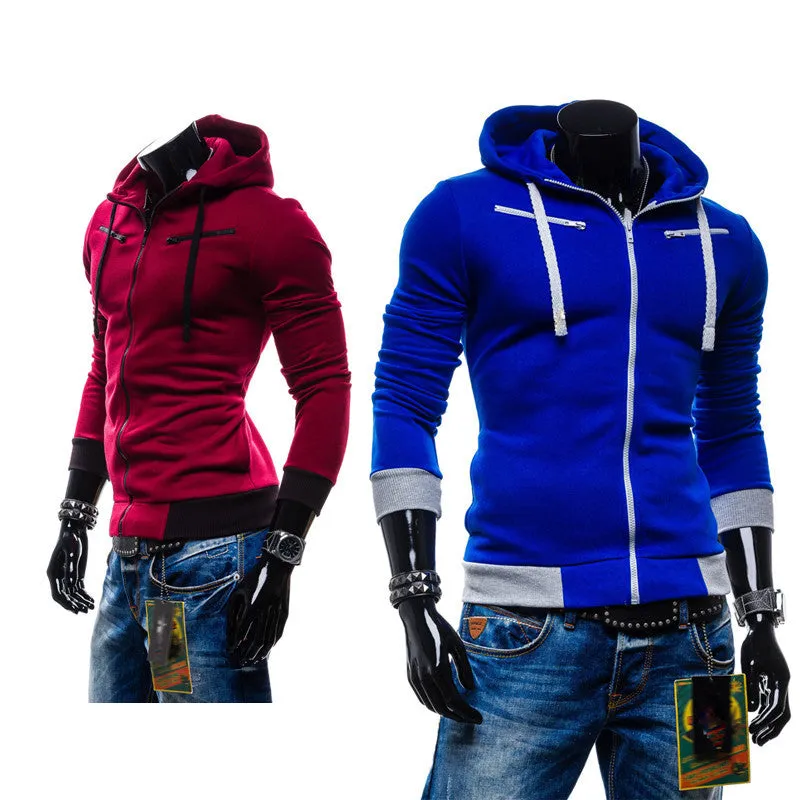 Men's casual hooded Casual Hoodie coat man cardigan slim Sweatshirts Jackets M-4XL