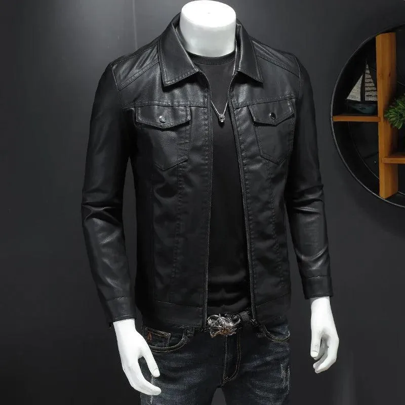 Men's Slim Fit Faux Leather Jackets