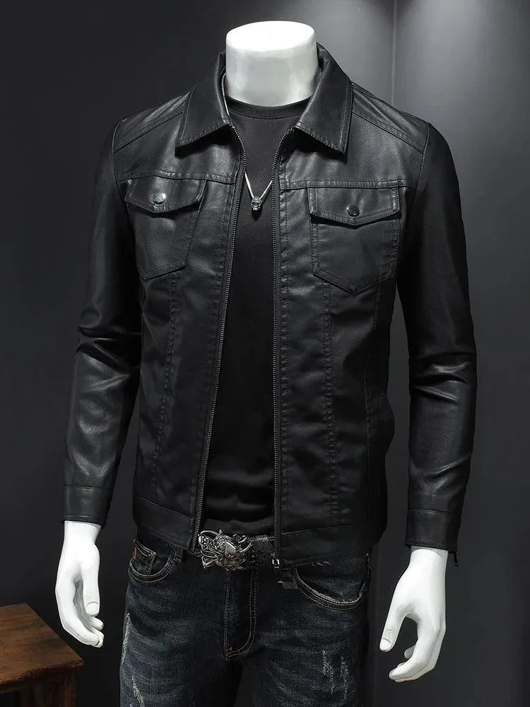 Men's Slim Fit Faux Leather Jackets